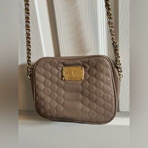 Bebe Quilted Tan Crossbody Bag